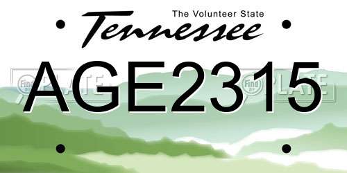 AGE2315 Tennessee License Plate
