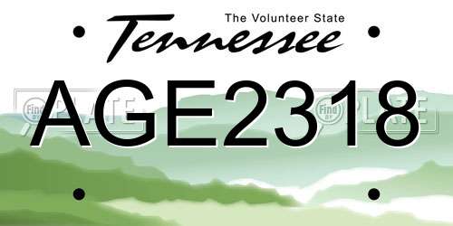 AGE2318 Tennessee License Plate