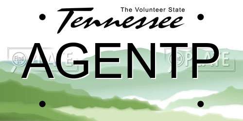 AGENTP Tennessee License Plate