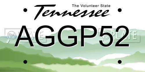 AGGP52 Tennessee License Plate
