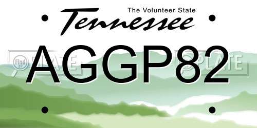 AGGP82 Tennessee License Plate