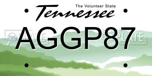 AGGP87 Tennessee License Plate
