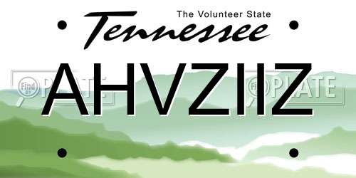 AHVZIIZ Tennessee License Plate