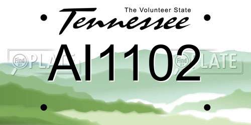 AI1102 Tennessee License Plate