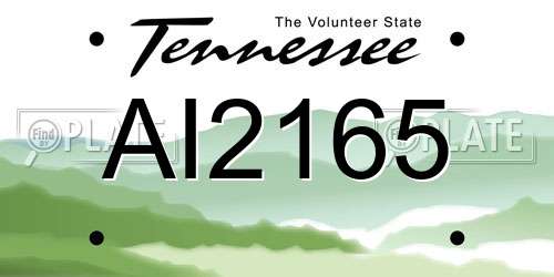 AI2165 Tennessee License Plate