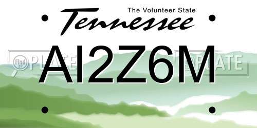 AI2Z6M Tennessee License Plate