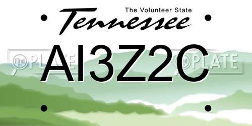 AI3Z2C Tennessee License Plate