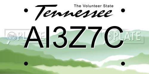 AI3Z7C Tennessee License Plate