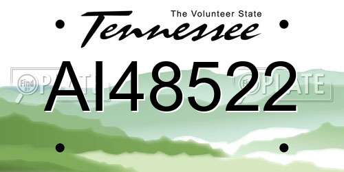 AI48522 Tennessee License Plate