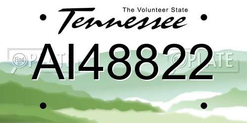 AI48822 Tennessee License Plate