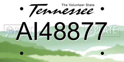 AI48877 Tennessee License Plate