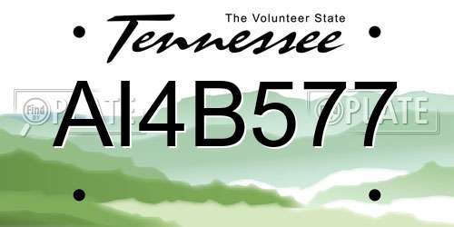 AI4B577 Tennessee License Plate