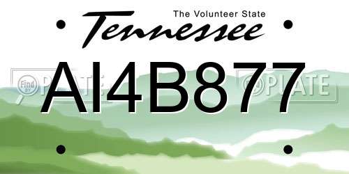 AI4B877 Tennessee License Plate