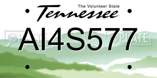 AI4S577 Tennessee License Plate
