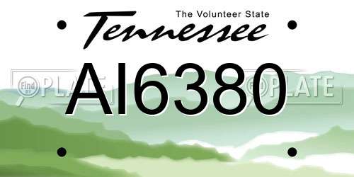 AI6380 Tennessee License Plate