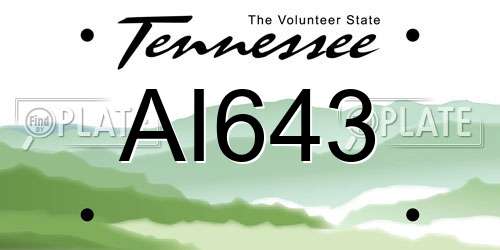 AI643 Tennessee License Plate