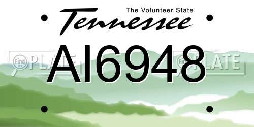 AI6948 Tennessee License Plate