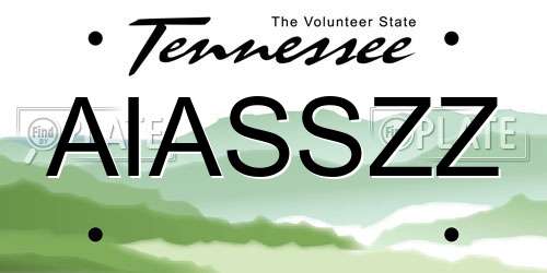 AIASSZZ Tennessee License Plate