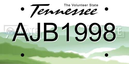 AJB1998 Tennessee License Plate