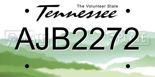 AJB2272 Tennessee License Plate