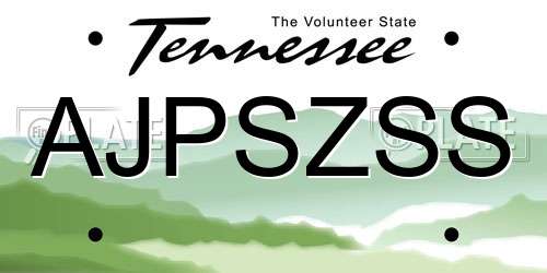 AJPSZSS Tennessee License Plate