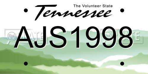 AJS1998 Tennessee License Plate