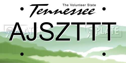 AJSZTTT Tennessee License Plate