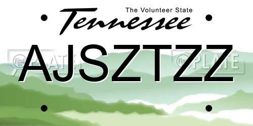 AJSZTZZ Tennessee License Plate