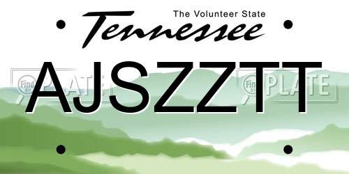 AJSZZTT Tennessee License Plate