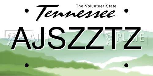 AJSZZTZ Tennessee License Plate