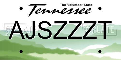 AJSZZZT Tennessee License Plate