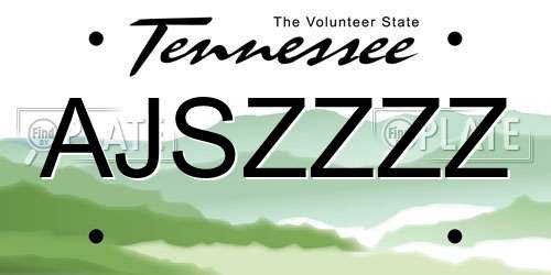 AJSZZZZ Tennessee License Plate
