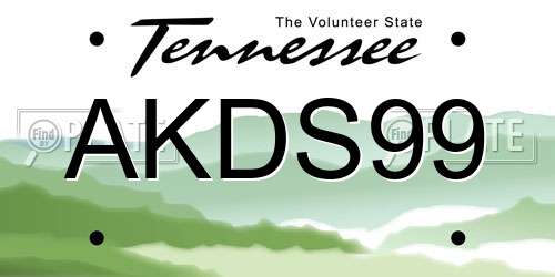 AKDS99 Tennessee License Plate