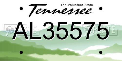 AL35575 Tennessee License Plate