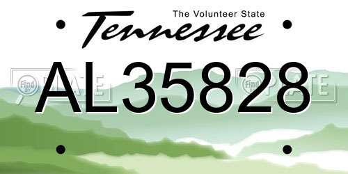 AL35828 Tennessee License Plate