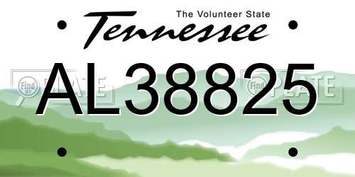 AL38825 Tennessee License Plate