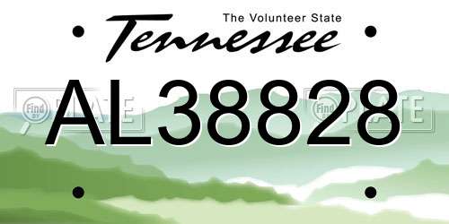 AL38828 Tennessee License Plate