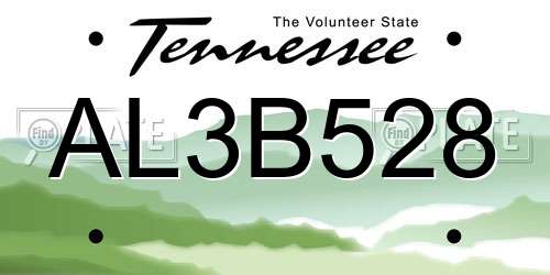 AL3B528 Tennessee License Plate