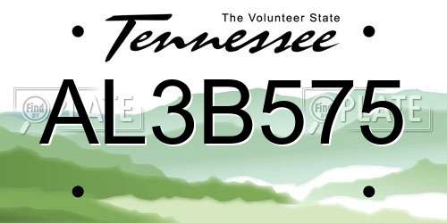 AL3B575 Tennessee License Plate