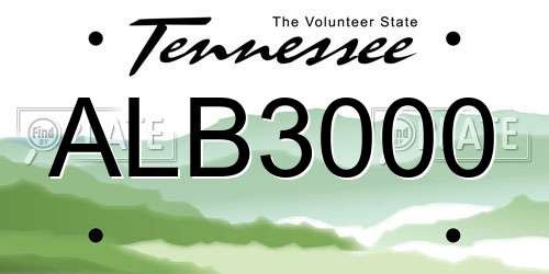 ALB3000 Tennessee License Plate