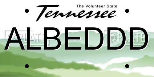 ALBEDDD Tennessee License Plate