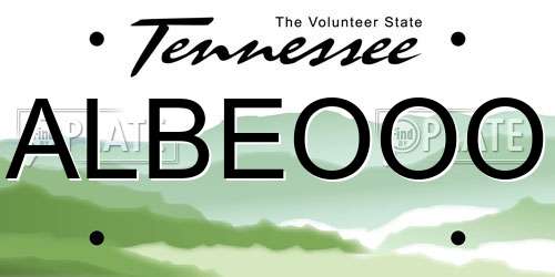 ALBEOOO Tennessee License Plate