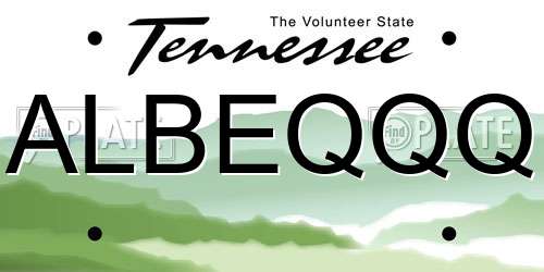 ALBEQQQ Tennessee License Plate