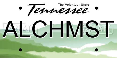 ALCHMST Tennessee License Plate