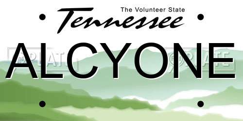 ALCYONE Tennessee License Plate