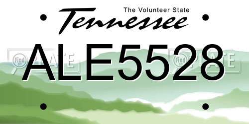 ALE5528 Tennessee License Plate