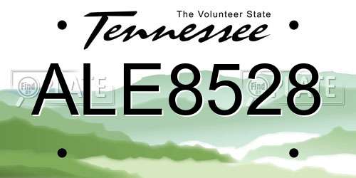 ALE8528 Tennessee License Plate