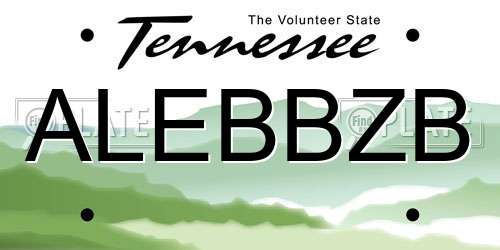 ALEBBZB Tennessee License Plate