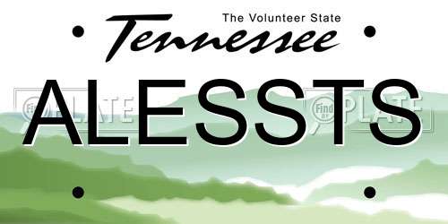 ALESSTS Tennessee License Plate
