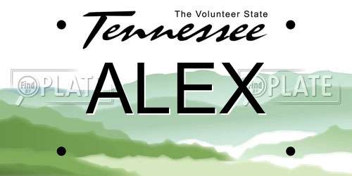ALEX Tennessee License Plate